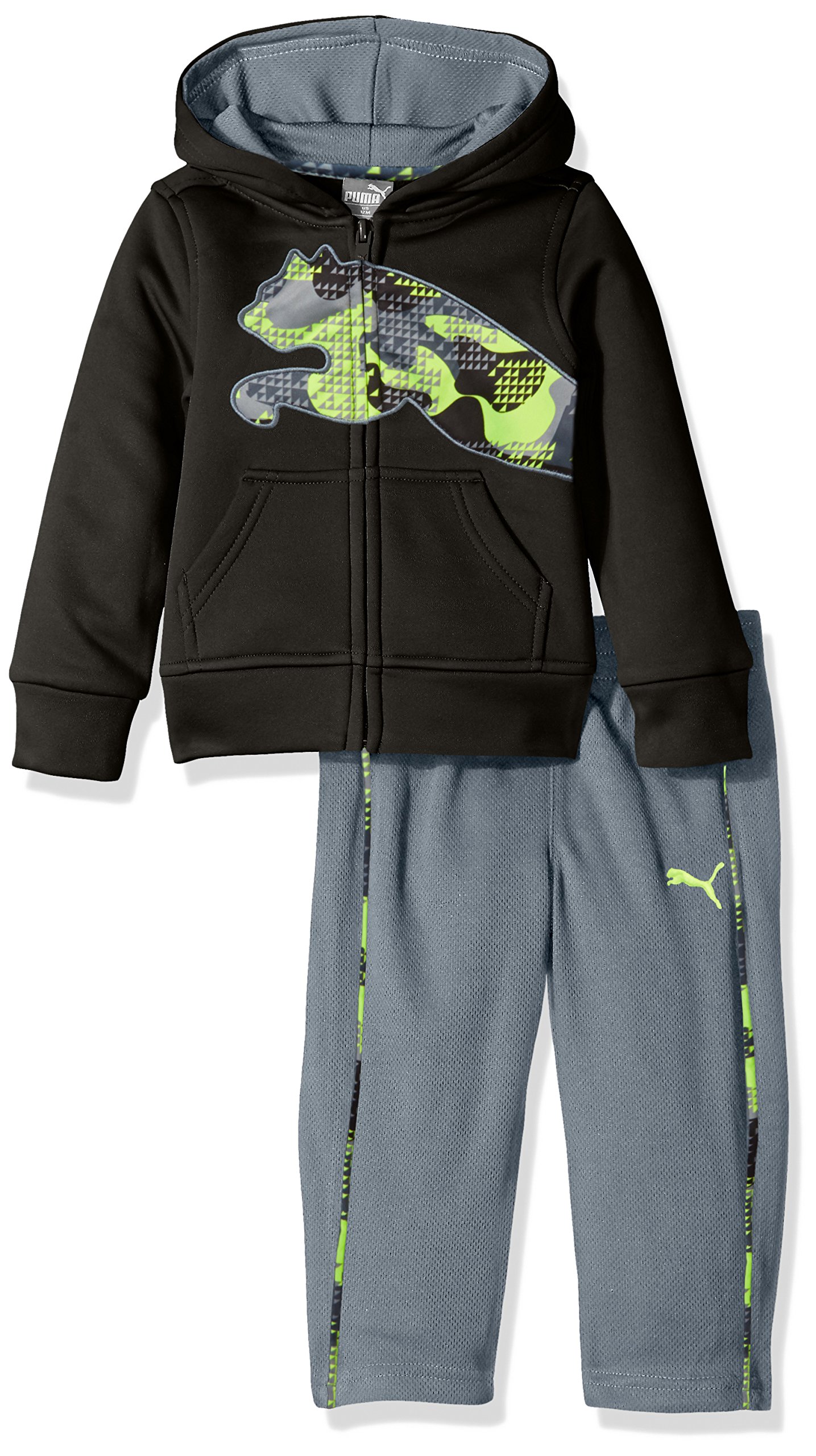 PUMA Baby Boys' 2-Piece Tech Fleece Hoodie Wrapped Cat and Pant Set