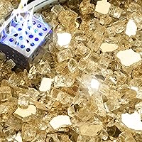 Vista 48 de NUPICK Vidrio de Fuego de 20 Libras, Vidrio de Fuego Reflectante de 1/2 Pulgada, Compatible con Vidrio para Fogata y Vidrio de Chimenea, Azul