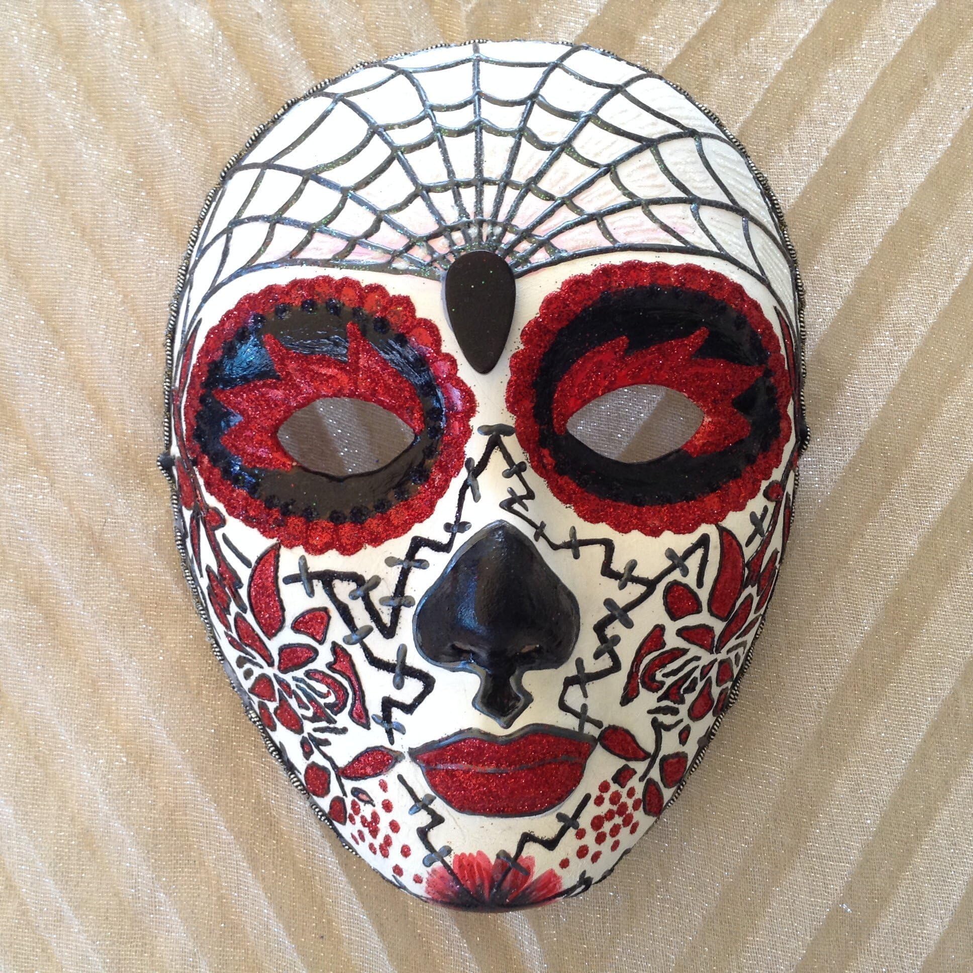Venetian mask, day of the dead mask, Dia de los Muertos, Costume Mask, full face mask, skull mask, sugar skull, death mask, kinky mask, rock mask, artistic mask,