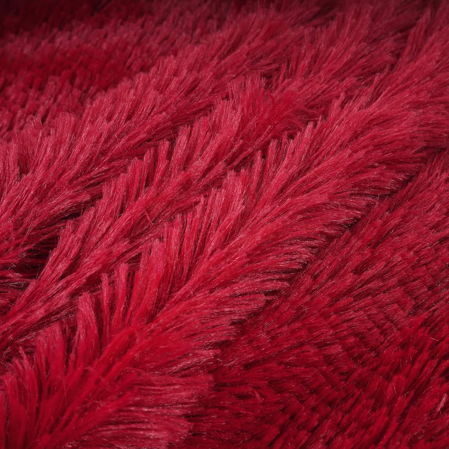 YOUR SMILE Pack of 2, Christmas Decorative New Luxury Series Merino Style Faux Fur Throw Pillow Case Cushion Cover 18" x 18"(Burgundy Red) - Image 6