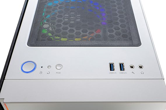 SkyTech Archangel 3.0 Gaming Computer PC Desktop - Ryzen 5 3600 6-Core 3.6GHz, RTX 2060 6G, 1TB SSD, 16GB DDR4 3000, RGB Fans, AC WiFi, Windows 10 Home 64-bit, White