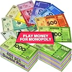 Jouer de l'argent approprié pour le jeu de société Monopoly – 480 en pièces 60 Chaque Bill Dénomination – Double faces Impression papier argent pour pretend Play Caissier - 480 pcs