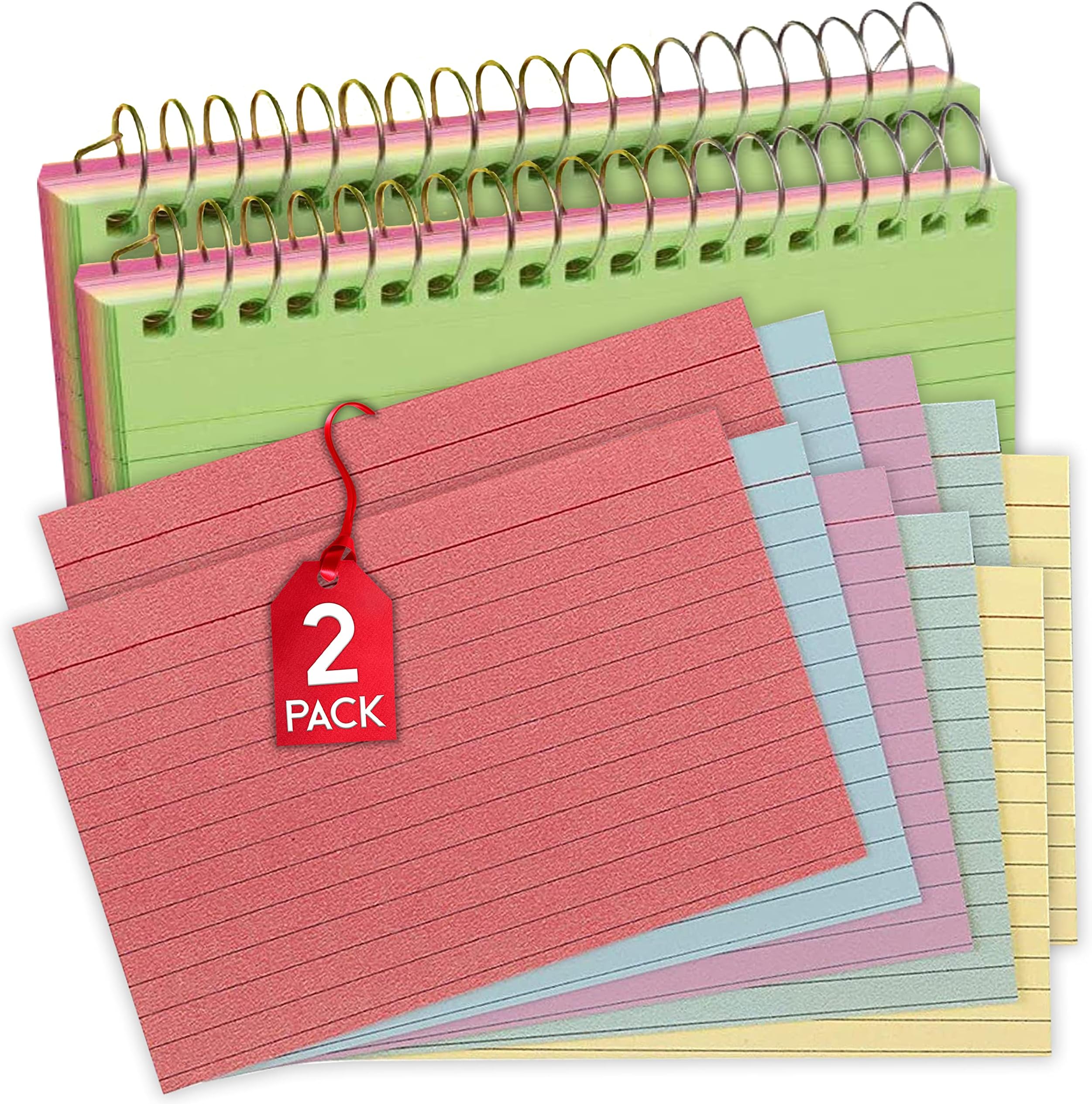 1InTheOffice Index Cards 4 x 6 Ruled, Spiral Bound, 120