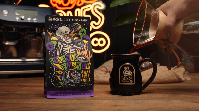 Amazon.com : Bones Coffee Company Bananas Foster, Banana, Rum and