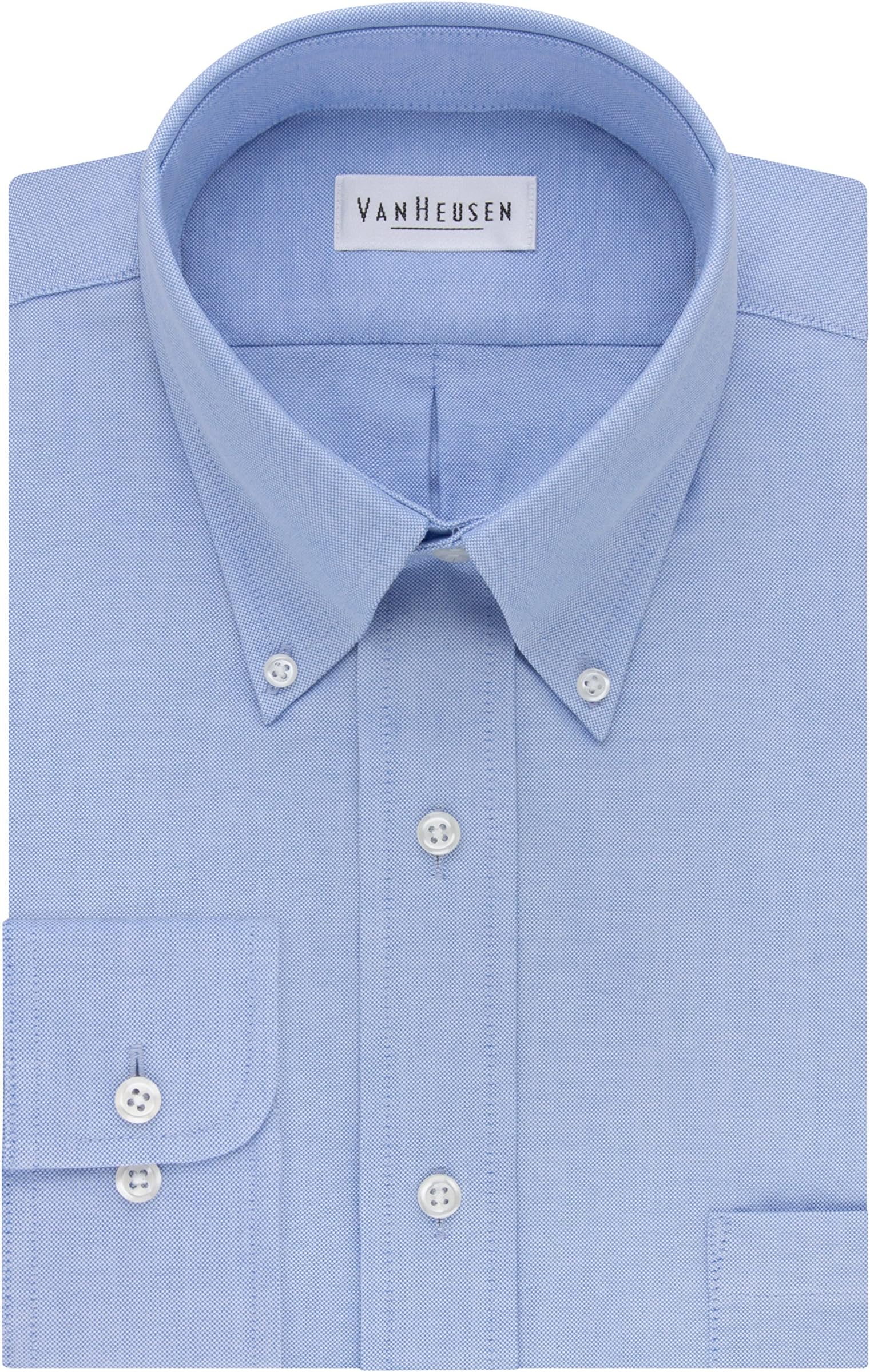 Van HeusenMens Dress Shirt Regular Fit Oxford Solid Dress Shirt