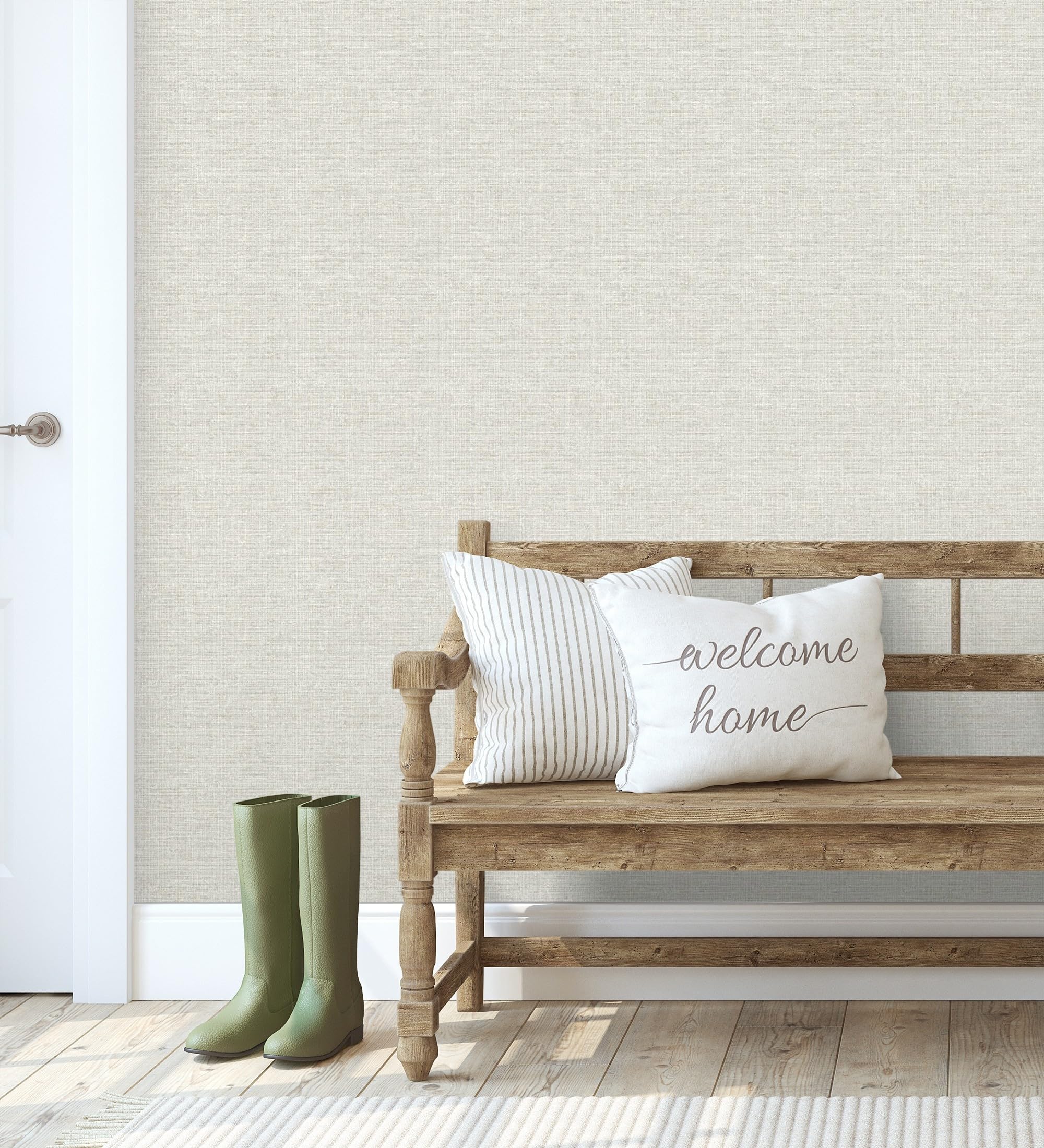GAULAN 682396 - Papel pintado imitación tela de rafia con textura en relieve para pared salón cocina comedor oficina despacho - Rollo de 10 m x 0,52 m