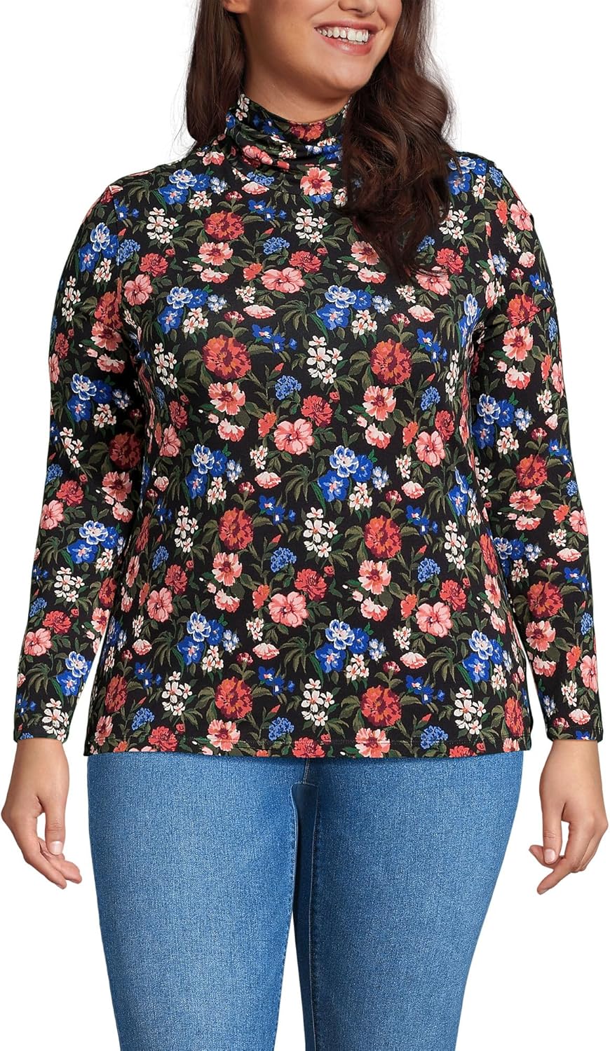 Lands' End Lightweight Jersey Long Sleeve Turtleneck