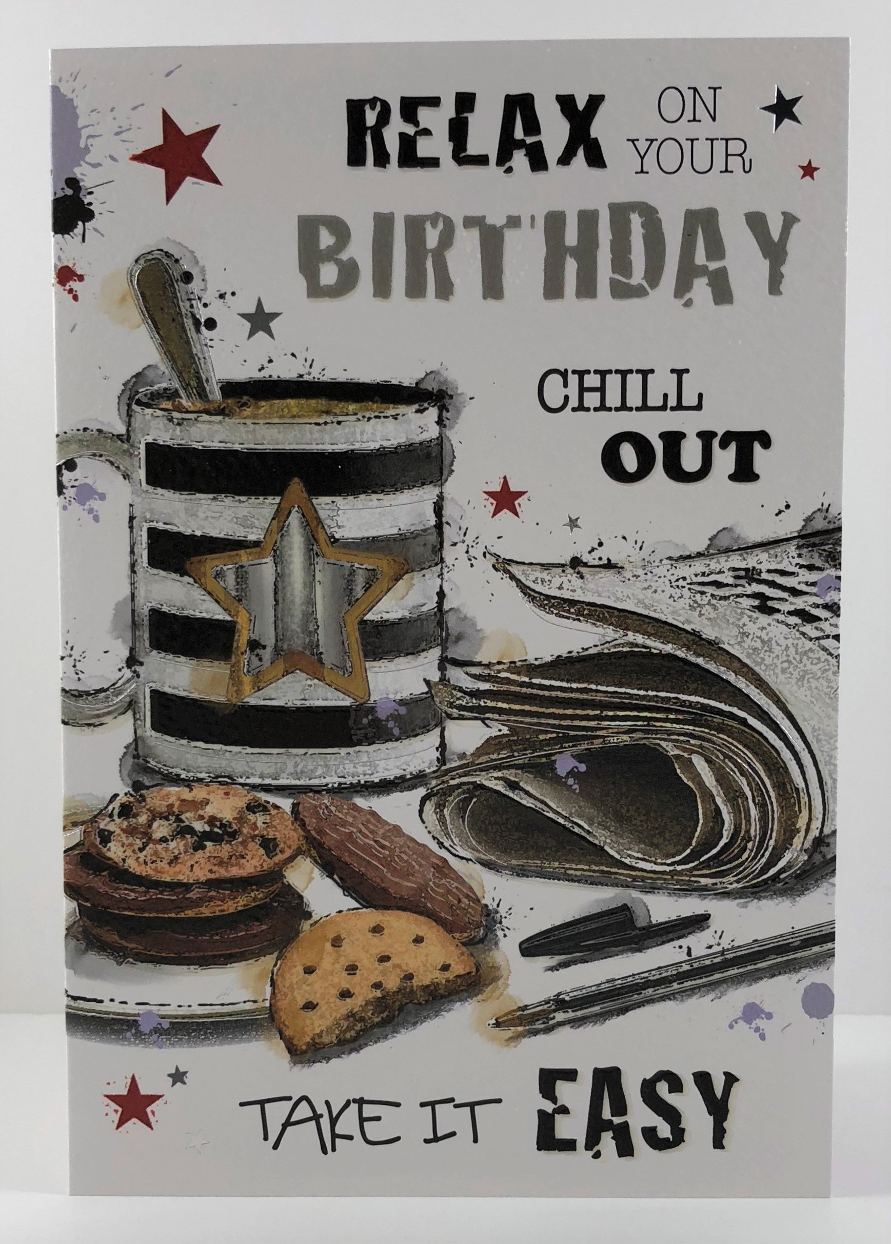 Male Birthday Card - (JJ-GR203) - Crossword - From The Graffix Range - Embossed & Foil Finish