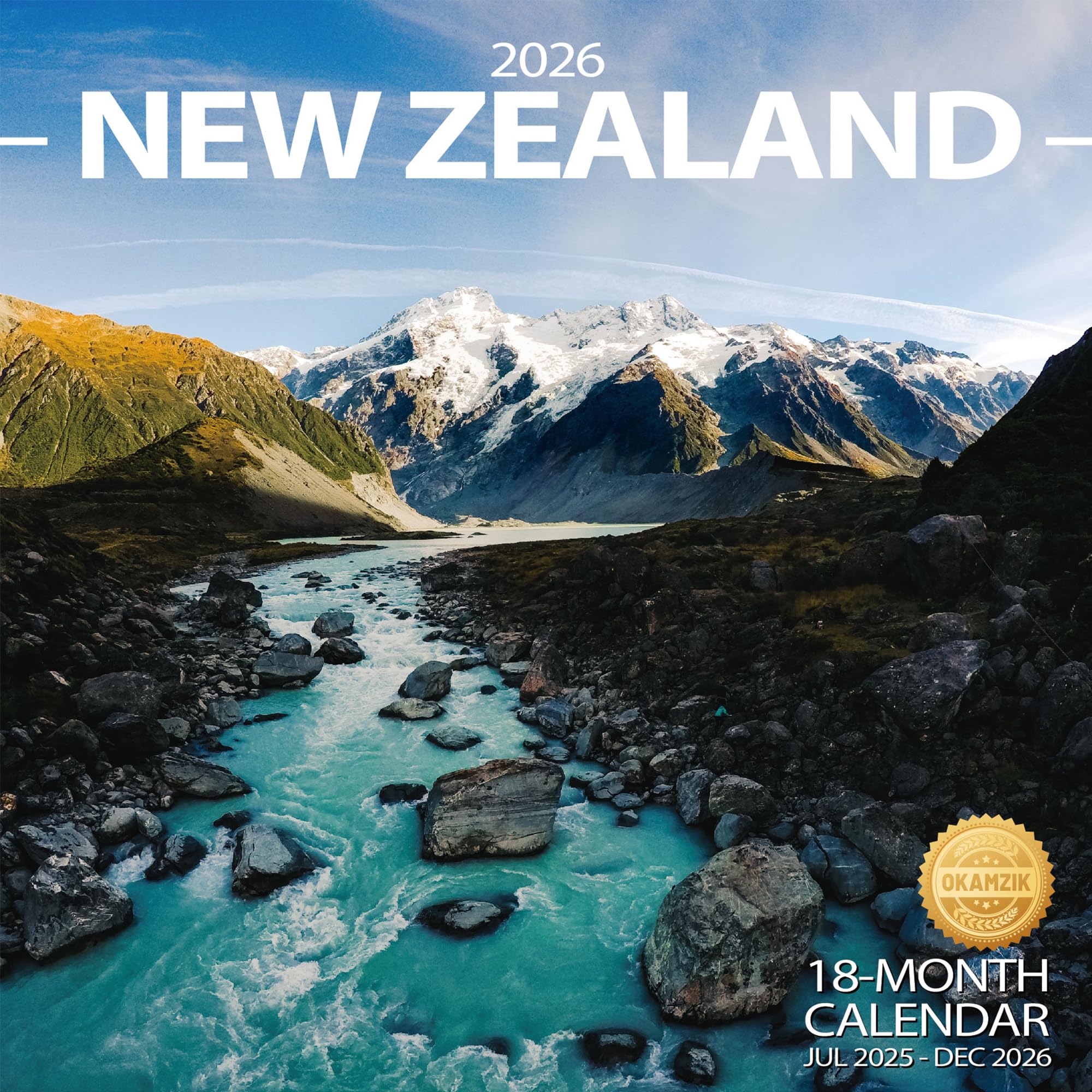 Wall Calendar 2025-2026 Planner Calendar - New Zealand Hangable Monthly Wall Calendar with Large Blocks for Organizing & Planning, Academic Schedule, Home, Office & family, Thick & Sturdy Paper (12