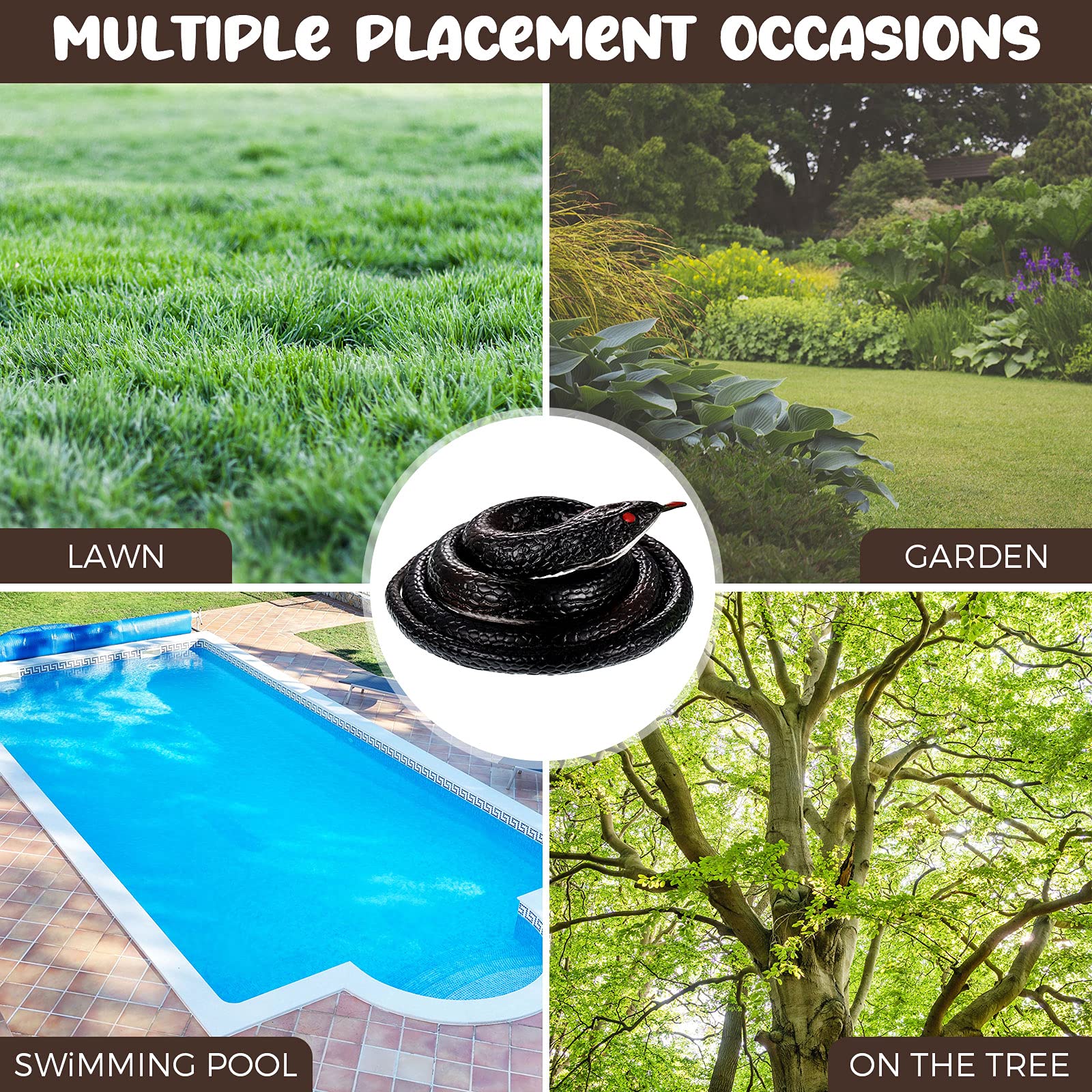 Snake Toy Snakes, Realistic TPR Black Mamba Snake Toy, Bathtub Floater