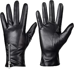 Dsane Winter Leather Gloves for Women, Touchscreen Texting Warm Driving