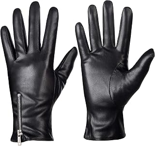 Winter Leather Gloves for Women, Touchscreen Texting Warm Driving Gloves by Dsane