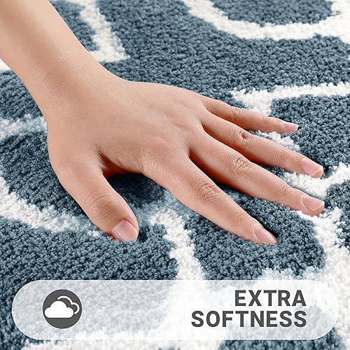 Miniatura 10 de Yimobra Alfombras de baño lujosas y esponjosas, súper elásticas, suaves y gruesas, antideslizantes, absorben el agua, más fáciles de secar, alfombra