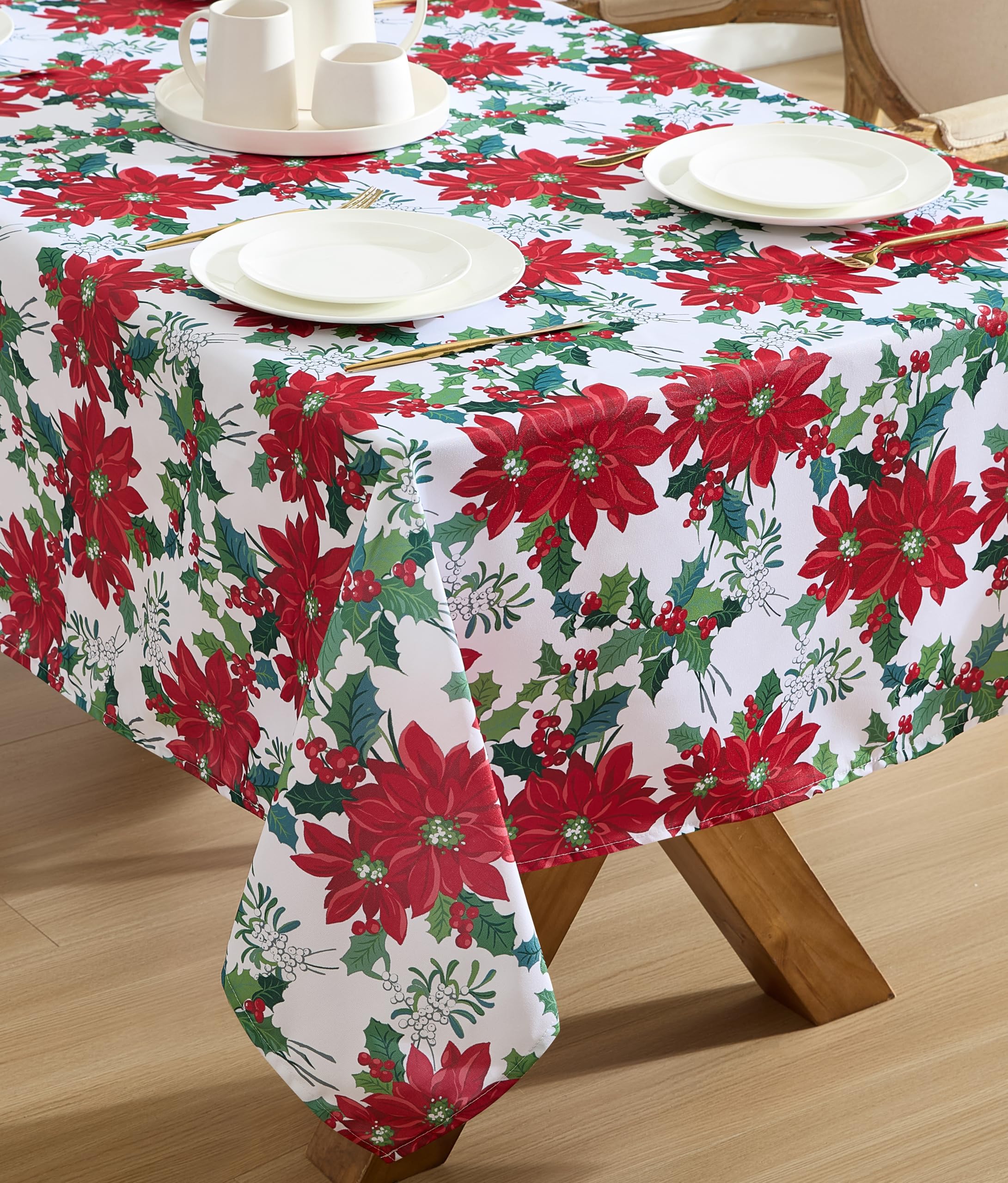 Laura Ashley Decorative Tablecloth, Wrinkle and Stain Resistant, Spillproof Water Repellent - Image 4