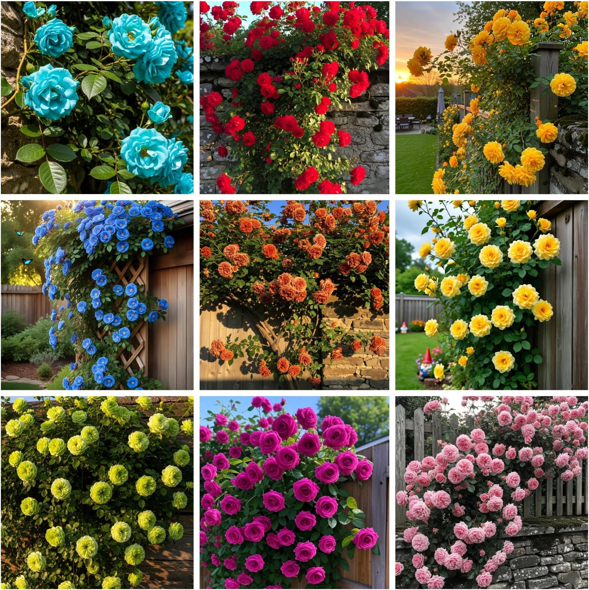 Climbing Rose Seeds for Planting - 300+ Mix Climbing Rose Rosa Bush Vine Climbing Flowers Seeds