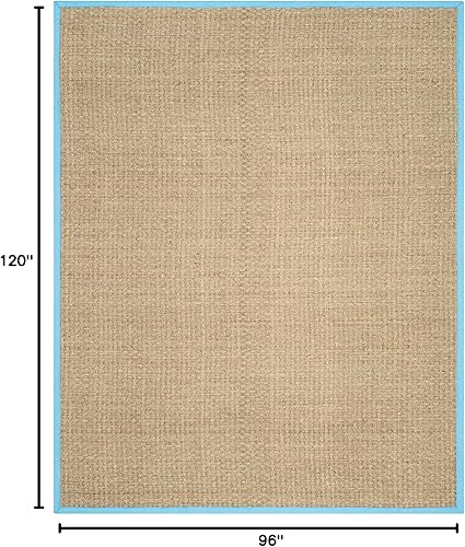 Vista 217 de SAFAVIEH Natural Fiber NF114A - Alfombra de hierba marina, tejido de canasta, con borde, para zonas de alto tráfico, sala de estar, dormitorio, 2