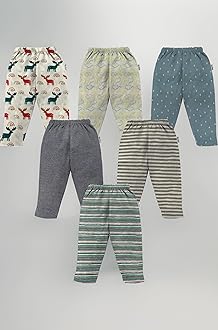 NammaBaby 100% Cotton Assorted Track Pant for Boys and Girls - Regular fit | Loose Fit Track Pants(Pack of 6)