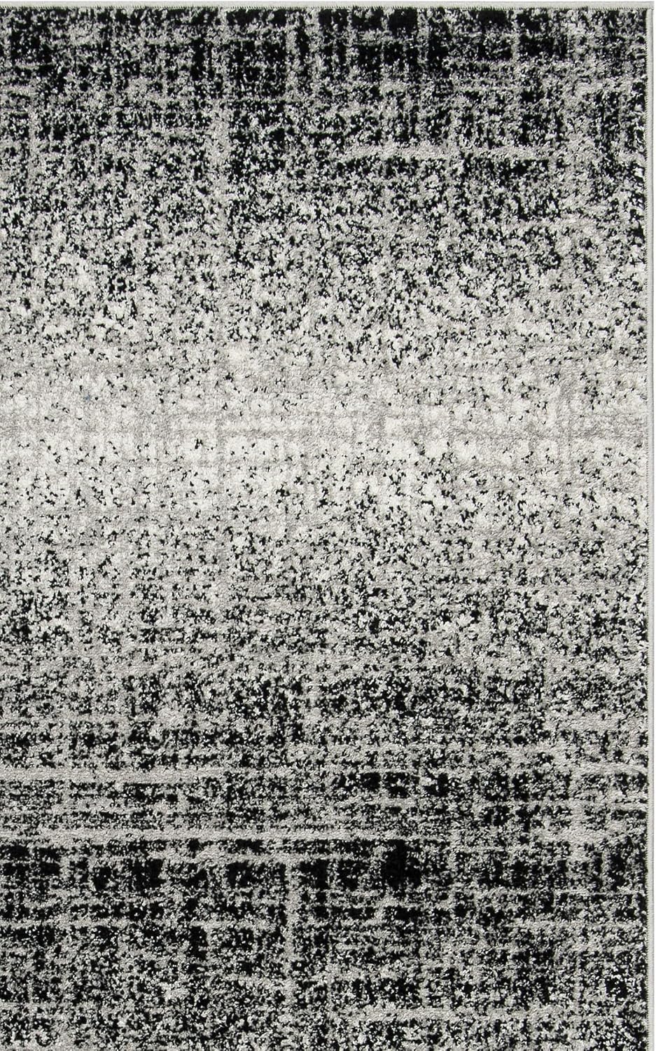 SAFAVIEH Adirondack Collection Area Rug - 5'1" x 7'6", Silver & Black, Modern Abstract Design, Non-Shedding & Easy Care, Ideal for High Traffic Areas in Living Room, Bedroom (ADR116A)