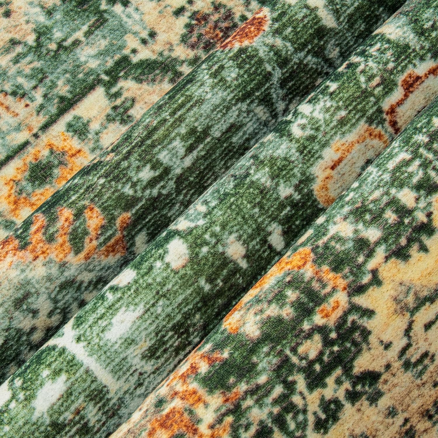 Andecor Green Washable Area Rug, 5x7 Vintage Rugs for Living Room, Bedroom, Kids Room, Nursery, Dining Room, Non-Slip Low Pile Foldable Indoor Carpets