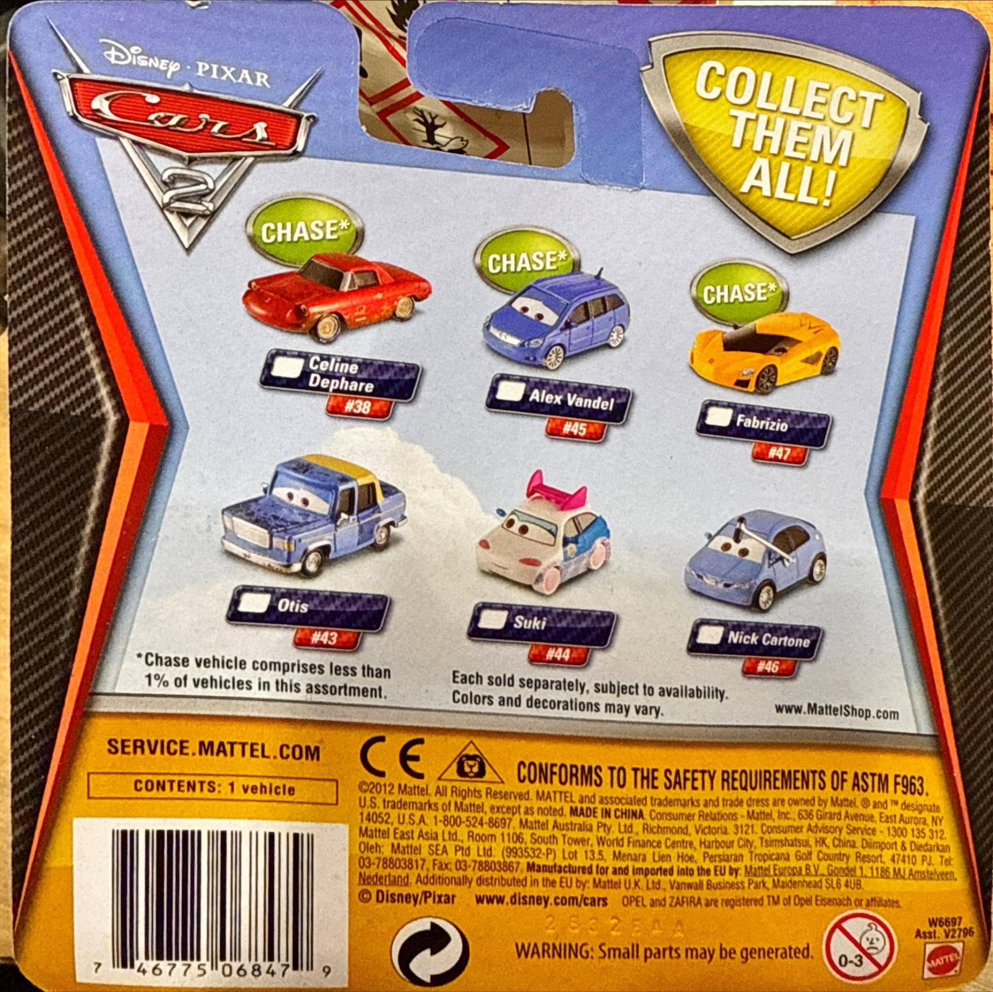 Amazon.com: Disney Pixar Cars 2 FABRIZIO Chase : Toys & Games