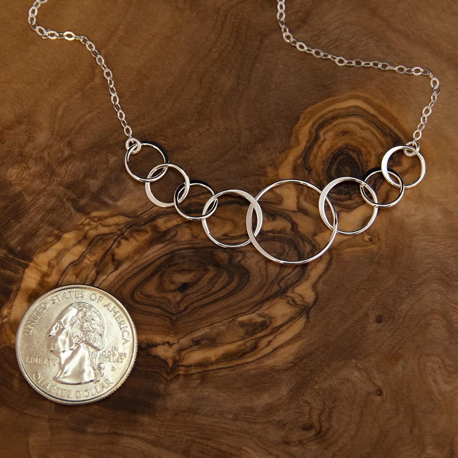 EFYTAL 80th Birthday Gifts for Women, Sterling Silver Eight Circle Necklace for Her, 80 Year Old Birthday Gifts for Women, Birthday Decorations - Image 6