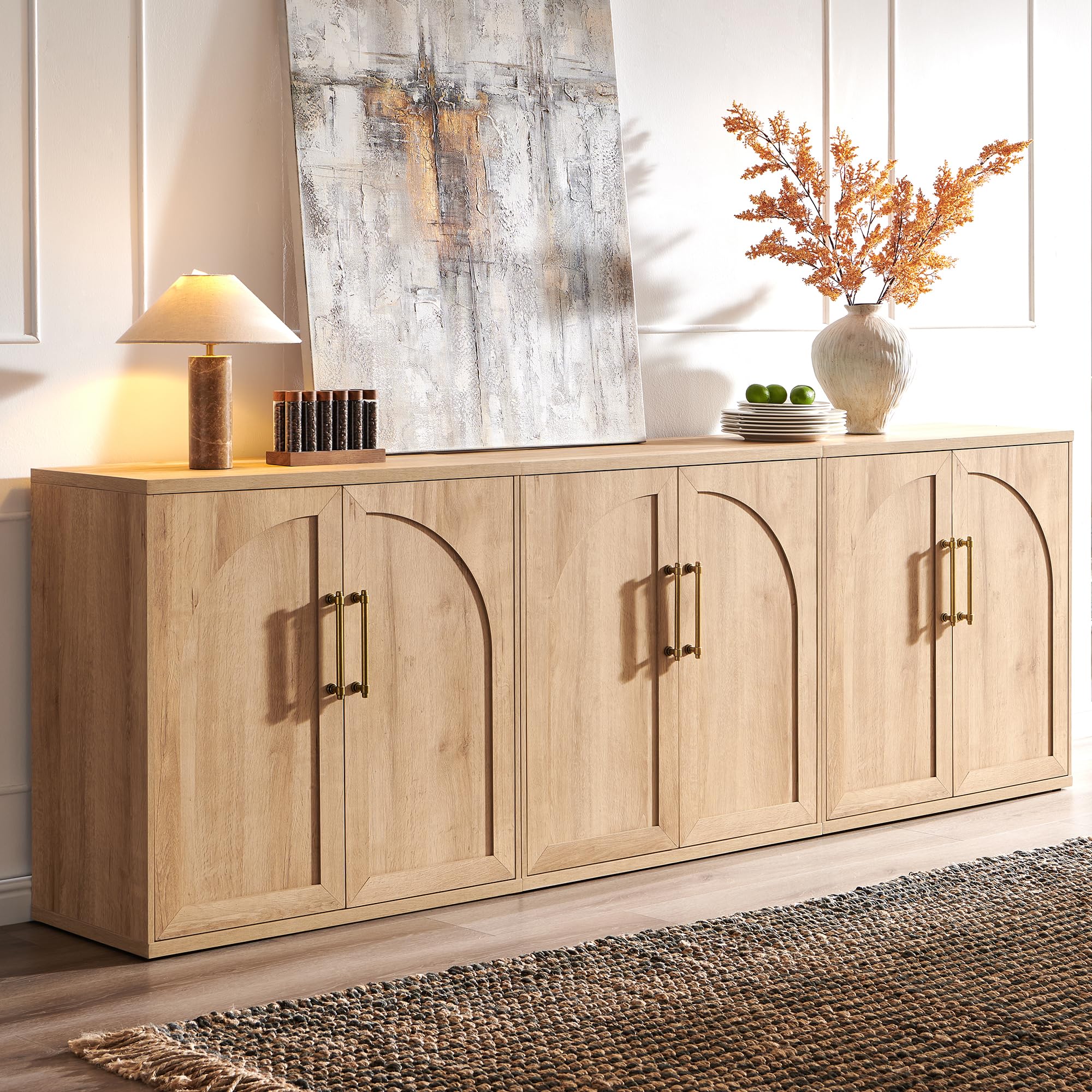ACCOHOHO Arched Door Sideboard Set of 3