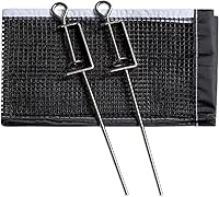 Champion Sports Table Tennis Net & Post Set 1/2" - Easy Tie-On Replacement for Standard Ping Pong Tables, Indoor/Outdoor
