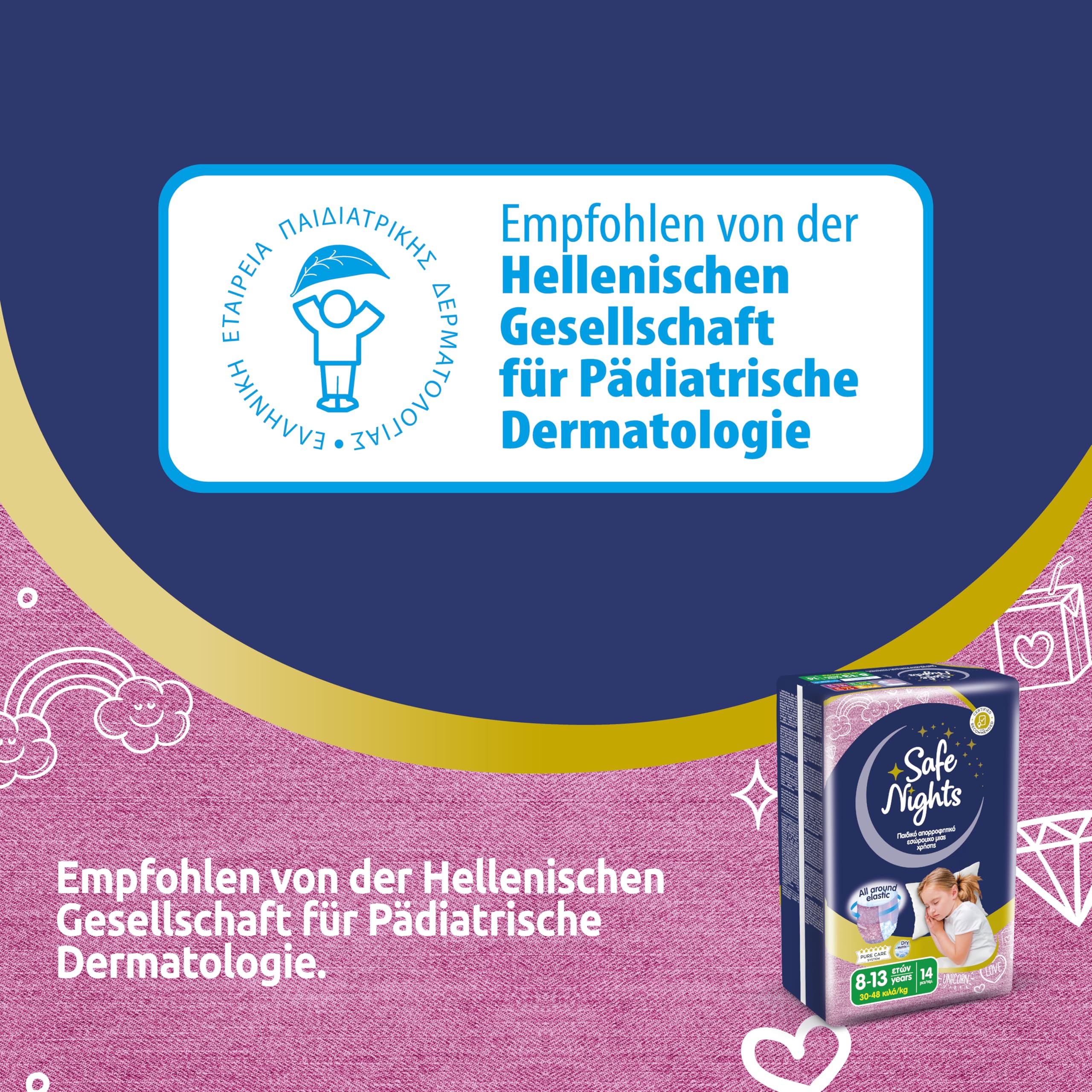 Babylino Safe Nights Girl, Höschen für die Nacht für Mädchen von 8-13 Jahren (30-48 kg), 14 Stück – Ansicht 10
