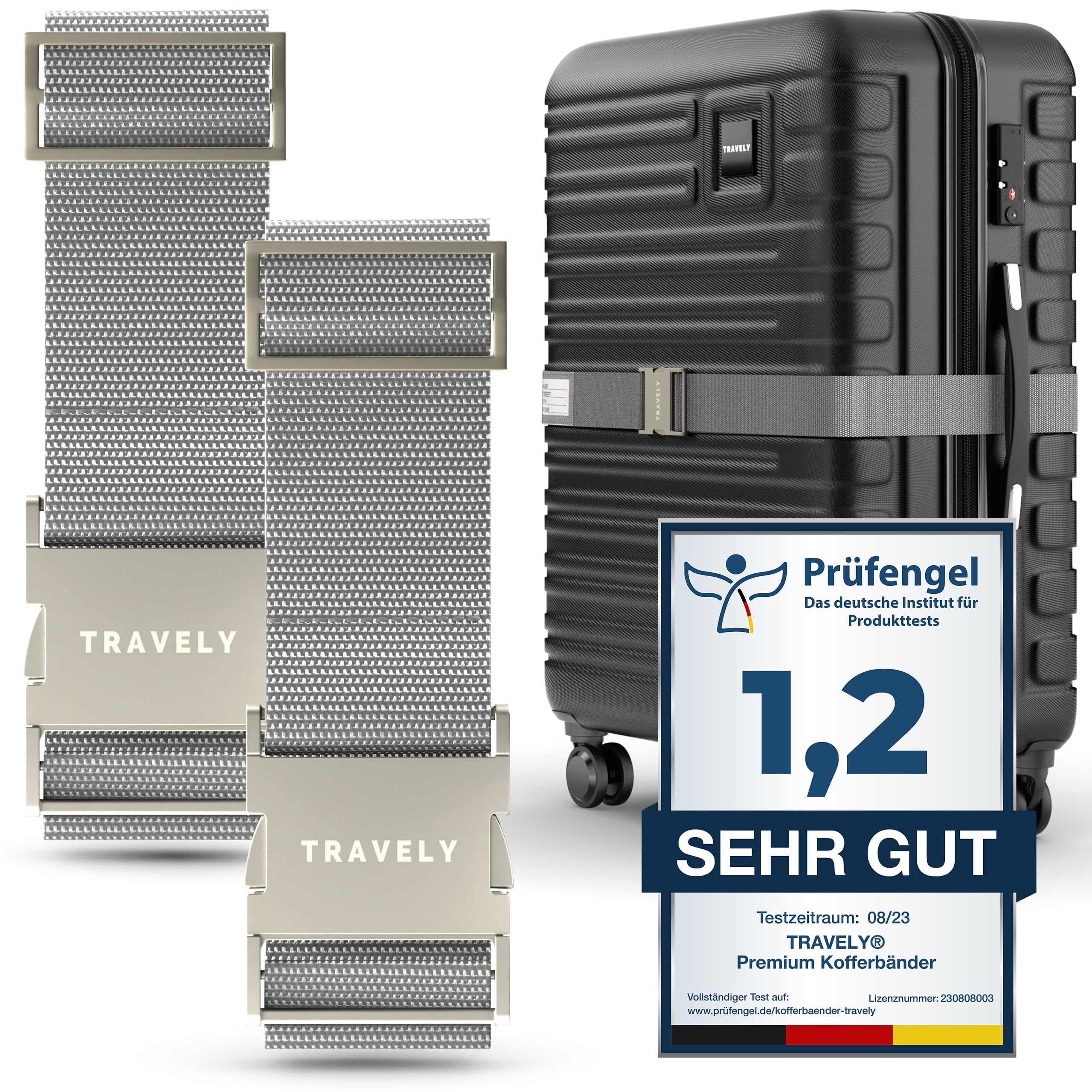 Sangles de valise robustes TRAVELY lot de 2 pour protéger les bagages à main