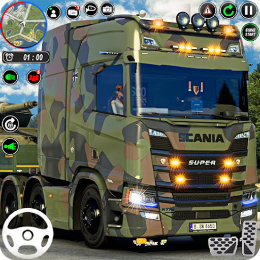 Army Vehicle Transport Truck and Army Car Driving Games : Play Army cargo truck simulator and Truck driving game to transport the US Army Vehicles