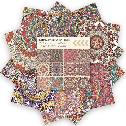 Miniatura 2 de Papel de manualidades, 24 hojas, 12 diseños, álbumes de recortes, una sola cara de 6 x 6 pulgadas, papel de cartulina, álbumes de recortes,