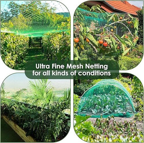 Miniatura 4 de Ruolan Red para pájaros para jardín, protege plantas vegetales y árboles frutales, 13 x 82 pies, red enrejada de plástico para pájaros, ciervos,