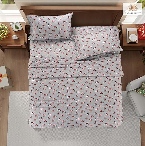Miniatura 6 de Casa Platino Juego de sábanas y fundas de almohada, ultra suaves, tamaño Queen, transpirables, de microfibra cepillada, juego de sábanas