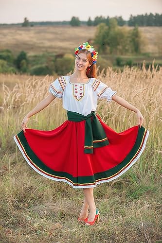 Miniatura 2 de Folk dress dance costume Ukrainian traditional wear red circle skirt white blouse
