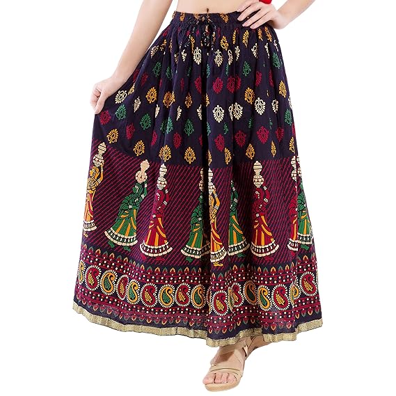 Rajasthani Jaipuri Traditional Block Print Women Long Skirt