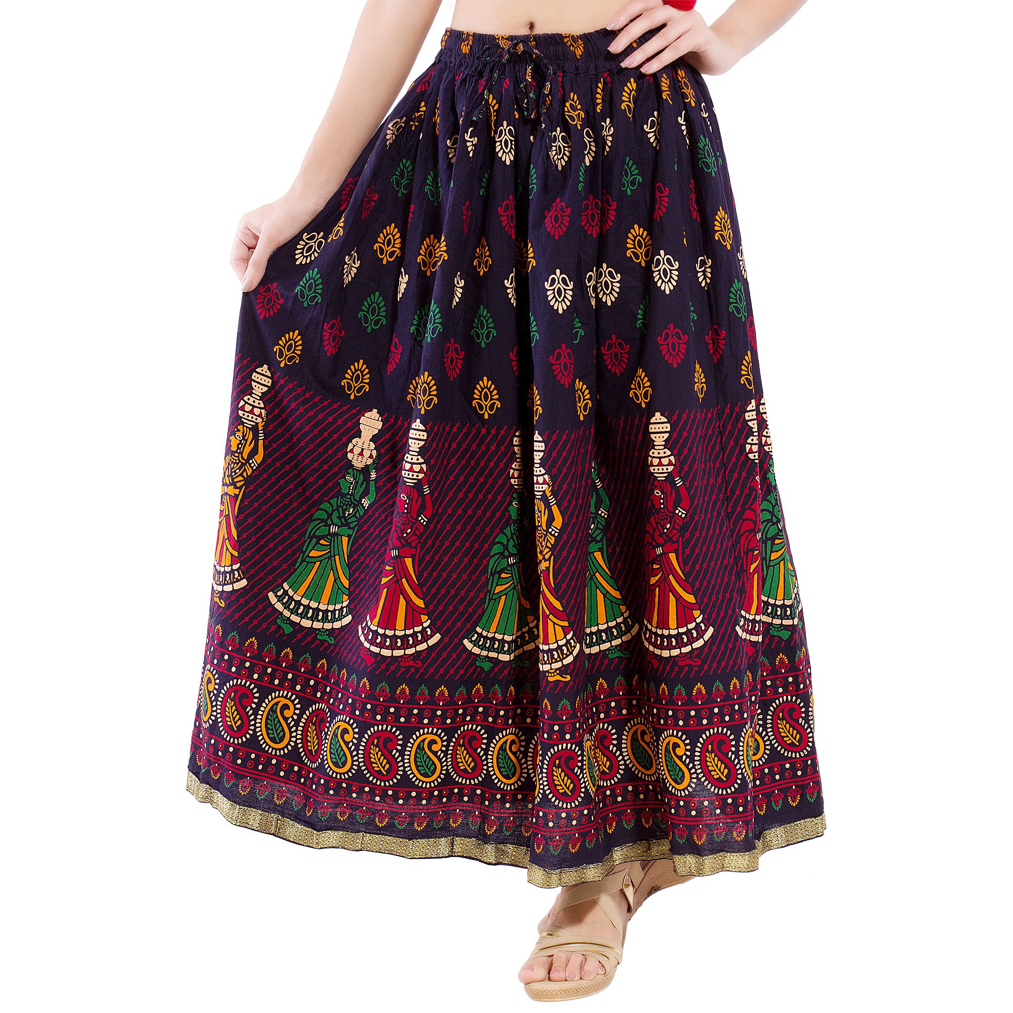 diamo Rajasthani Jaipuri Traditional Block Print Women Long Skirt-picture-10