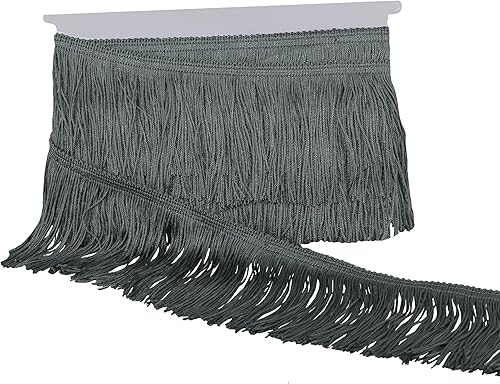 Miniatura 30 de Ribete de flecos de cadeneta de 10 yardas x 4 pulgadas, adornos de tela, costura de borla para decoración de bricolaje, accesorios de ropa, vestido