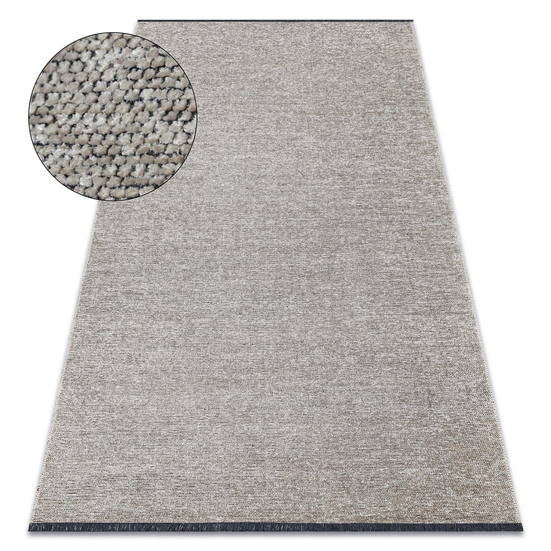 Tapis Florence uni beige créez un salon glamour et cosy avec ses franges