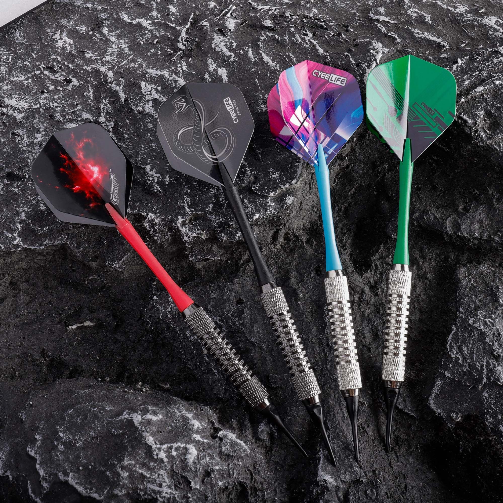 CyeeLife Lot de 18 fléchettes Souples avec Pointe en Plastique pour Cible de fléchettes électroniques, fléchettes Souples Professionnelles