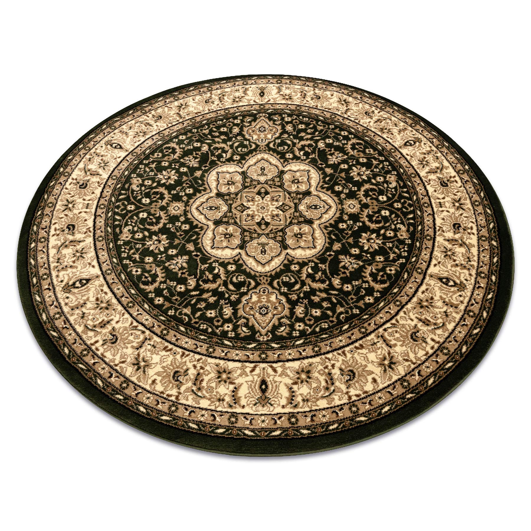 Tapis de salon vert et rond tapis de chambre doux motif classique rugsx 120cm