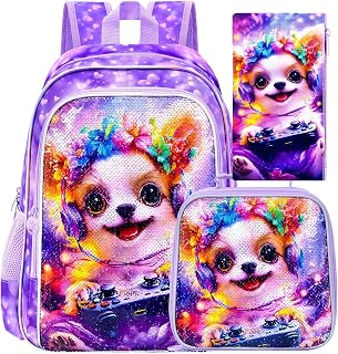 WZLVO Kids Backpack for Girls,Prechool Elementary Kindergarten School Bookbag and Lunch Box
