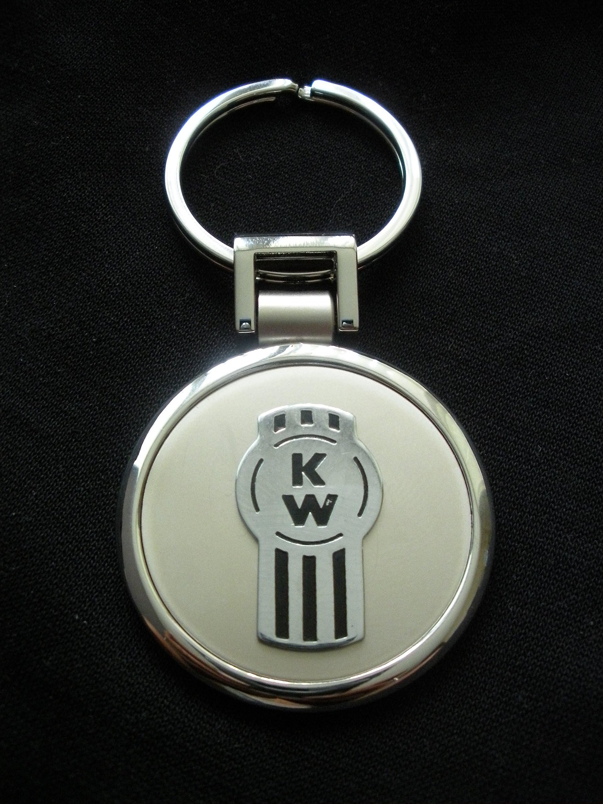 Kenworth Truck Brushed Chrome & Silver Keyring
