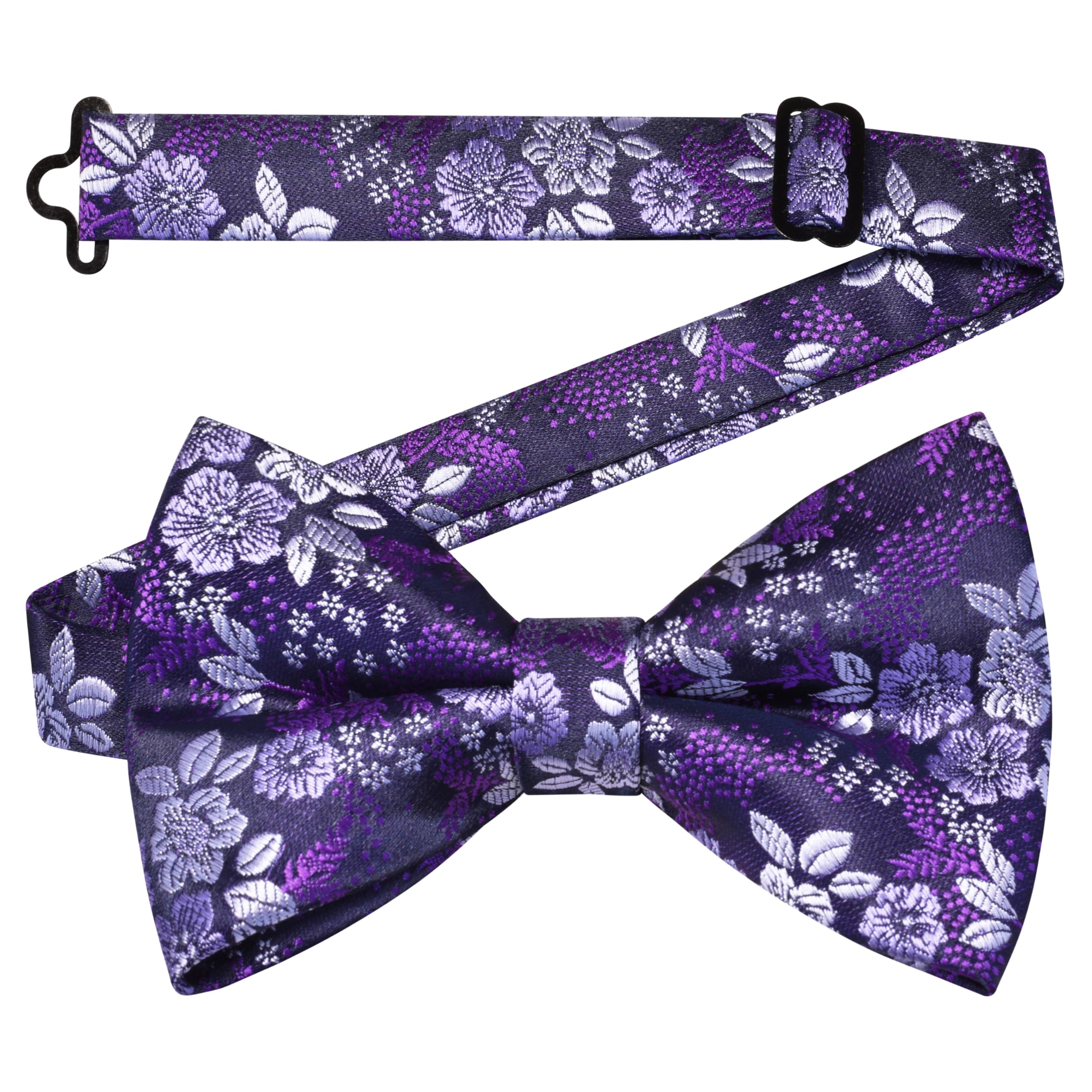 GUSLESON Floral Bow Ties for Men Pre-tied Adjustable Bowties for Wedding Business Party