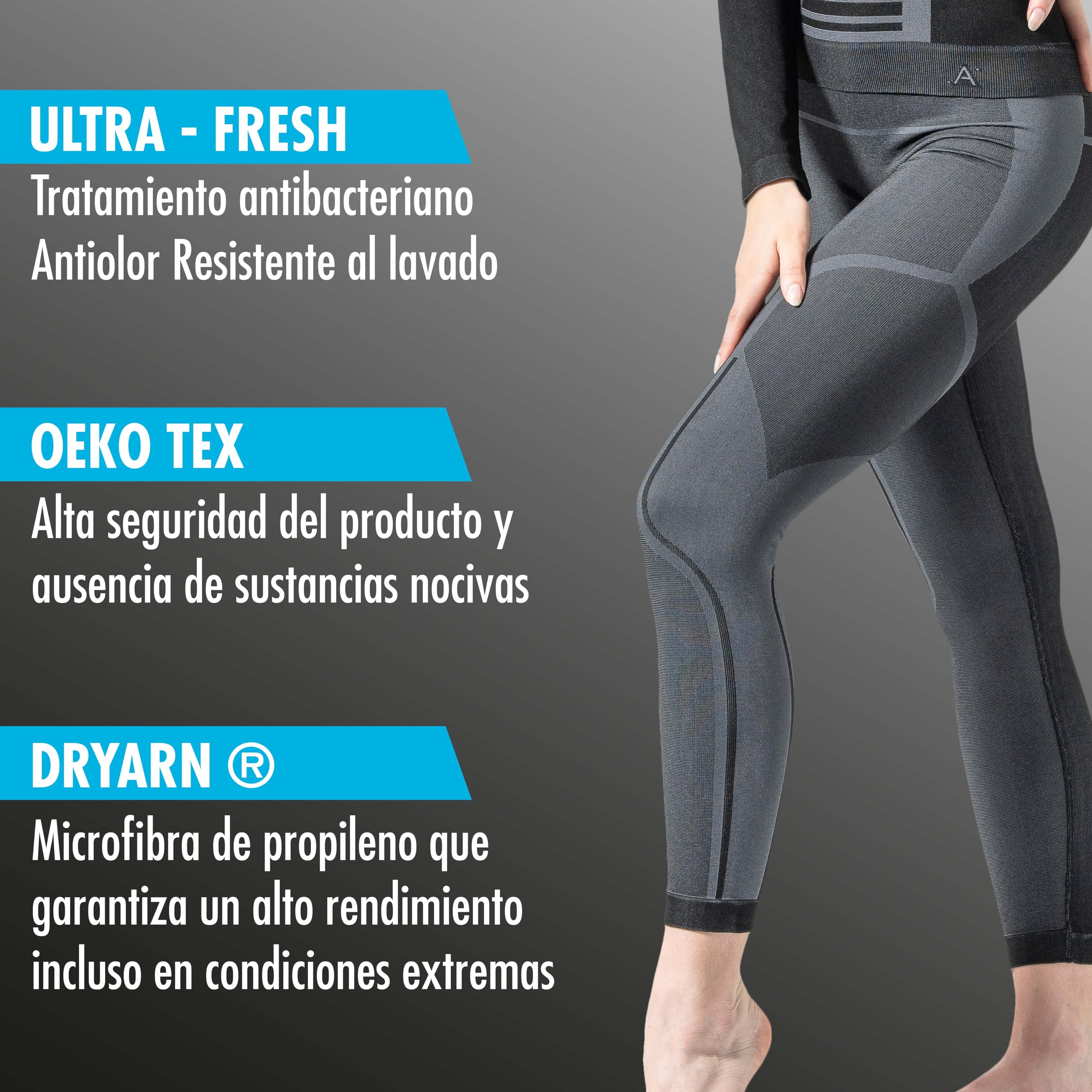 Risalti Mallas Termicas Mujer y Hombre Unisex Extreme - Leggins Termicos Mujer Invierno Transpirable, Leggins Hombre Deporte, Pantalones Mujer Invierno, Jeggins Mujer sin Costuras - Made in Italy