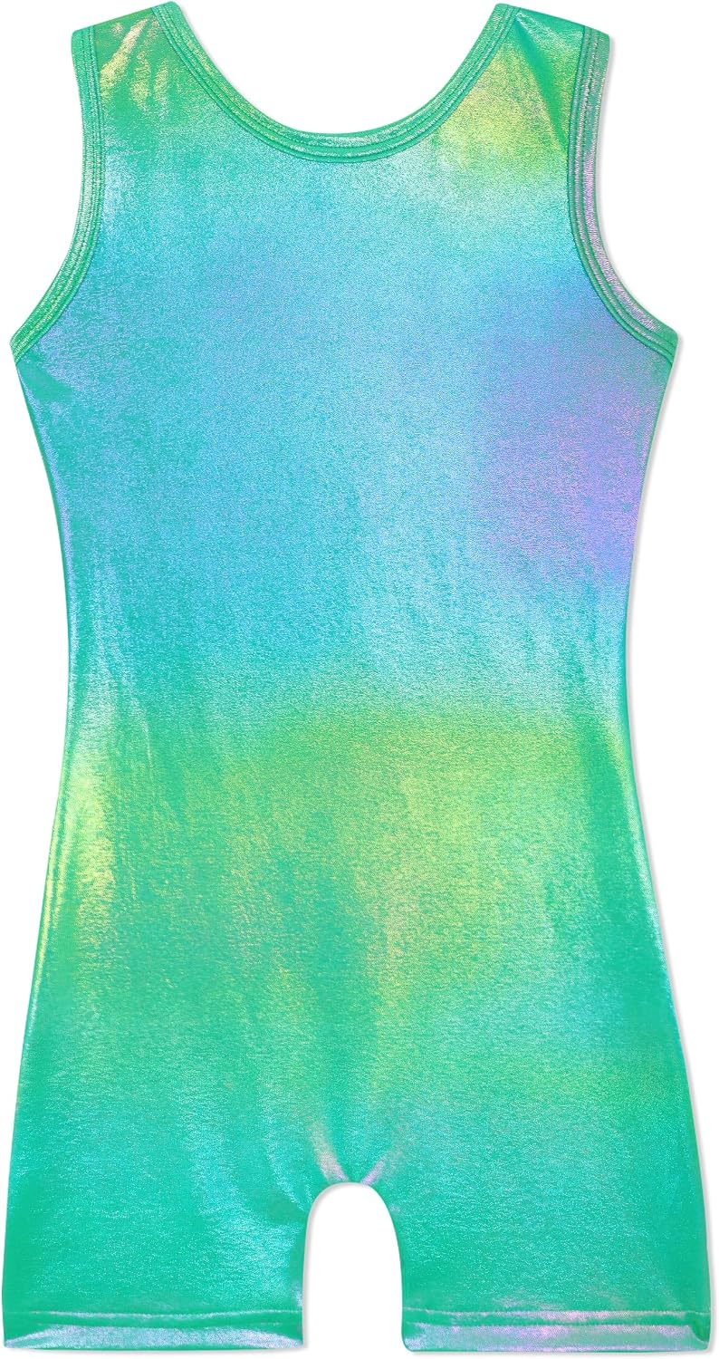 HOZIY Gymnastics Leotards for Girls with Shorts Toddlers Biketards Rainbow Unicorn Dinosaur Mermaid Leopard Flower Galaxy