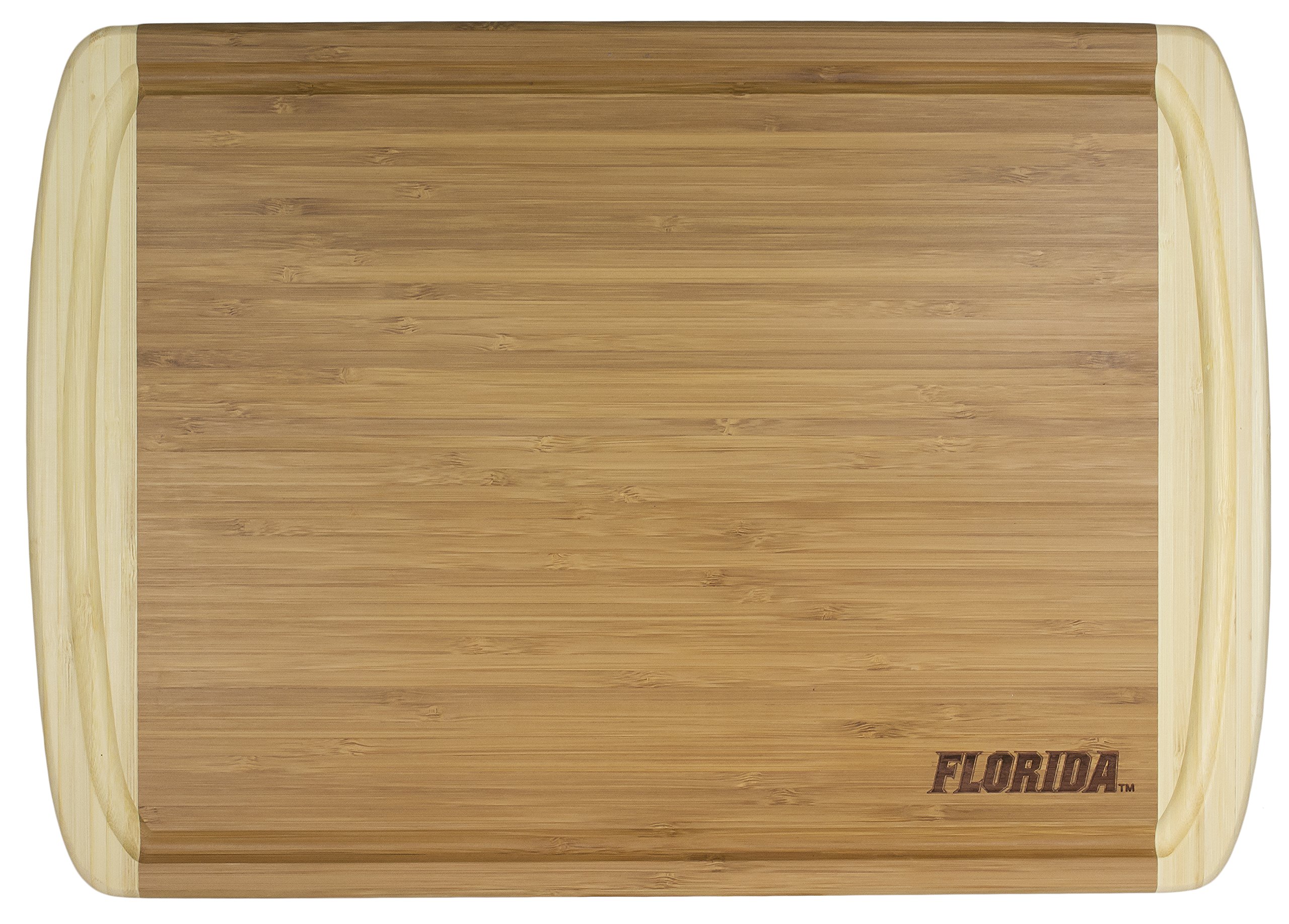 Totally Bamboo Tabla de cortar y servir rectangular Kona Groove, grabada con láser con logotipo de la Universidad de Florida, 18 x 12.5 pulgadas