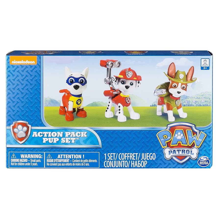 Paw Patrol Action Pack Pups Figure Set, 3pk, Tracker, Apollo