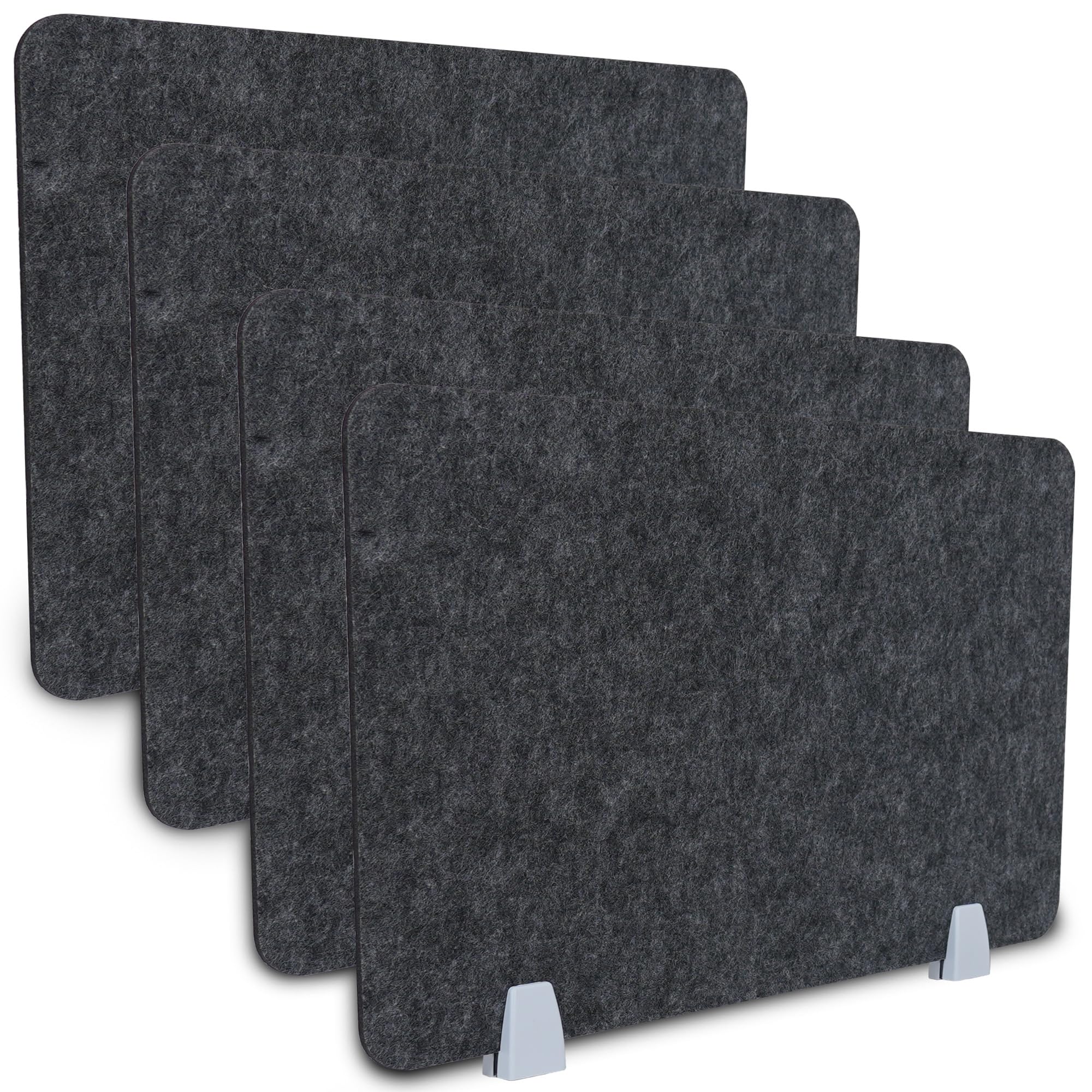 4 packs privacy desk dividers acoustic desk panel 16x24 inch noise reducing desk privacy panel and visual distraction with metal clip for student offices school (black)