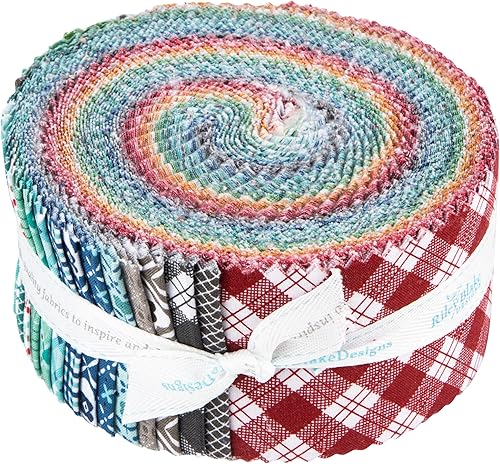 Lori Holt Bee Plaids Rolie Polie 40 tiras de 2.5 pulgadas Jelly Roll Riley Blake Designs RP-12020-40