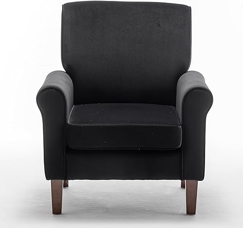 Miniatura 69 de Sillón clásico con marco de madera de abedul y cómodos reposabrazos enrollados, sillones para sala de estar, dormitorio y decoración de oficina,